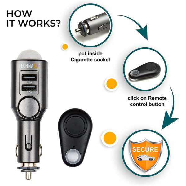 Technaxx car Alarm with Charging Function TX-100 - Imagem 3